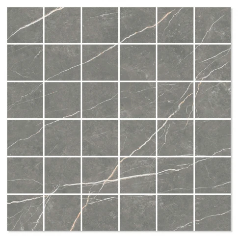 Marmor Mosaik Klinker Prestige Mörkgrå Matt 30x30 (5x5) cm